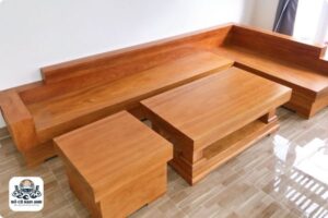 bộ bàn ghế gỗ nguyên khối cũ