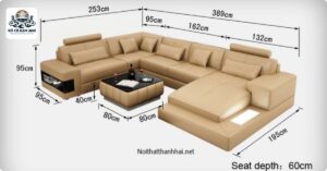kích thước bộ bàn ghế gỗ phòng khách
