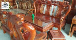 Bàn ghế gỗ gụ tay 10 cũ 4