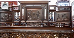 Bàn ghế trường kỷ gỗ gụ cũ3