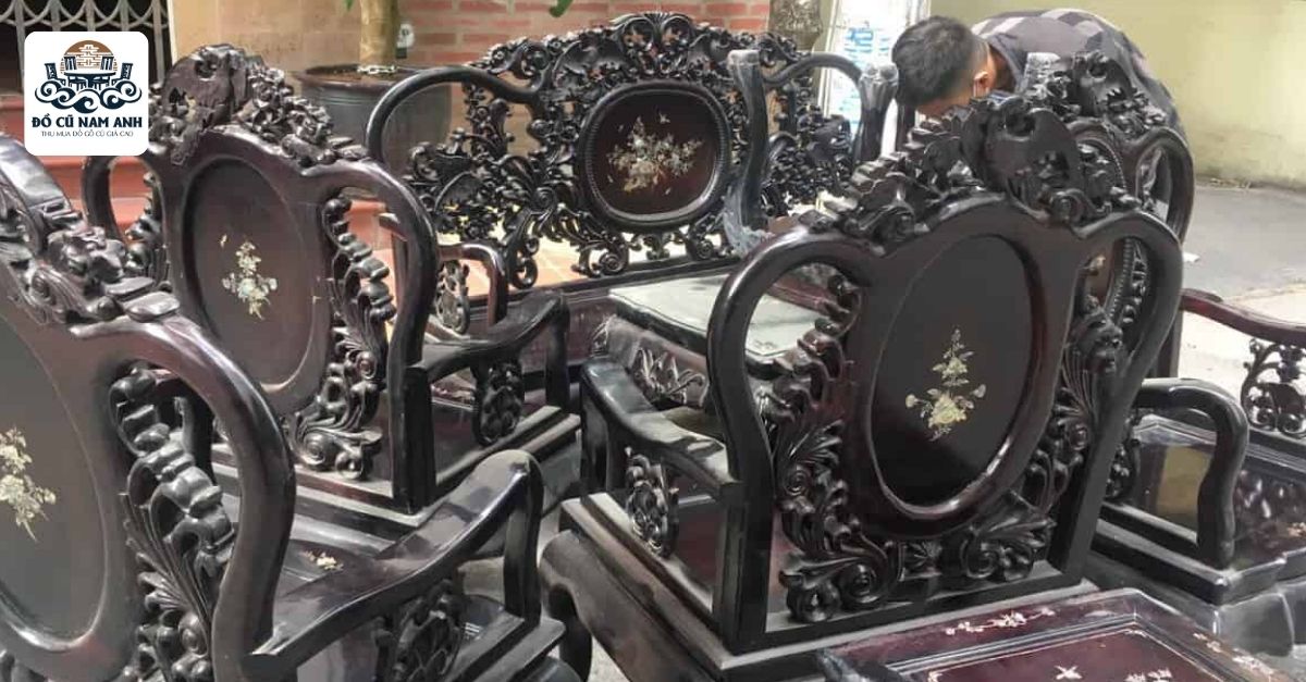 Bán bộ bàn ghế gỗ trắc cũ3